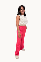 Vibrant Magenta Straight-Leg Trousers