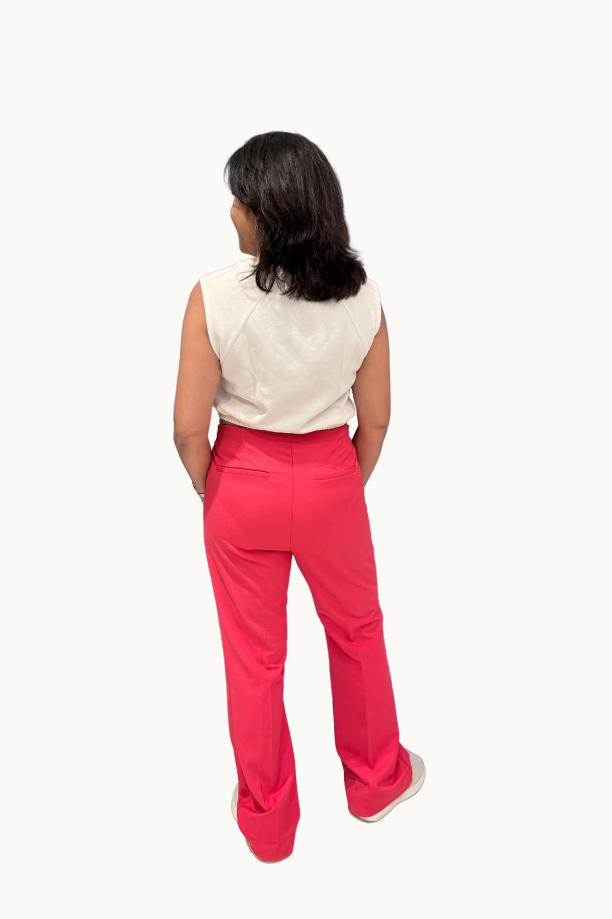 Vibrant Magenta Straight-Leg Trousers