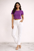 Vibrant Grape Purple Crop Tee