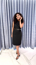 Black Sleeveless Knee-Length Dress