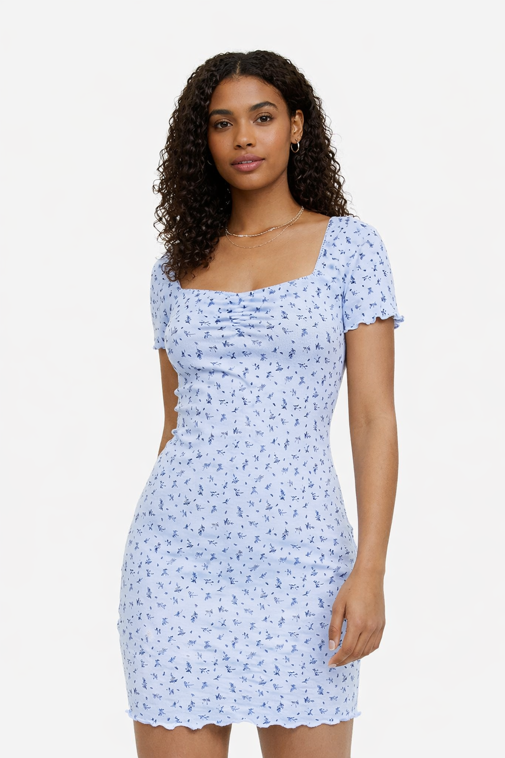 Gemini said Cornflower Blue Ditsy Floral Mini Dress