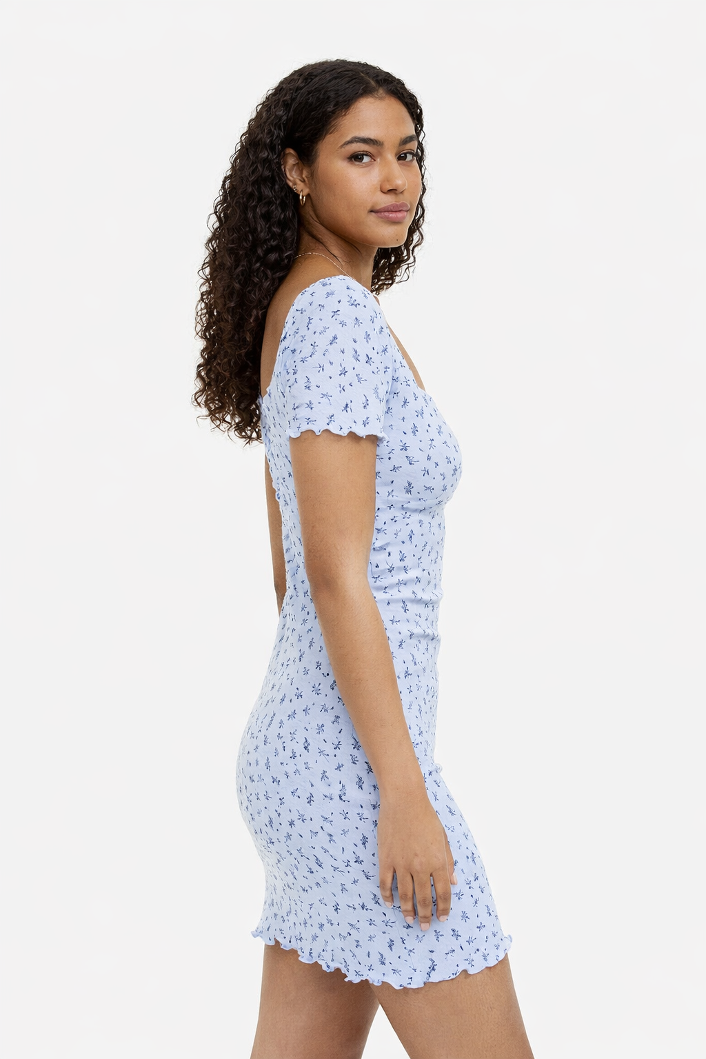 Gemini said Cornflower Blue Ditsy Floral Mini Dress