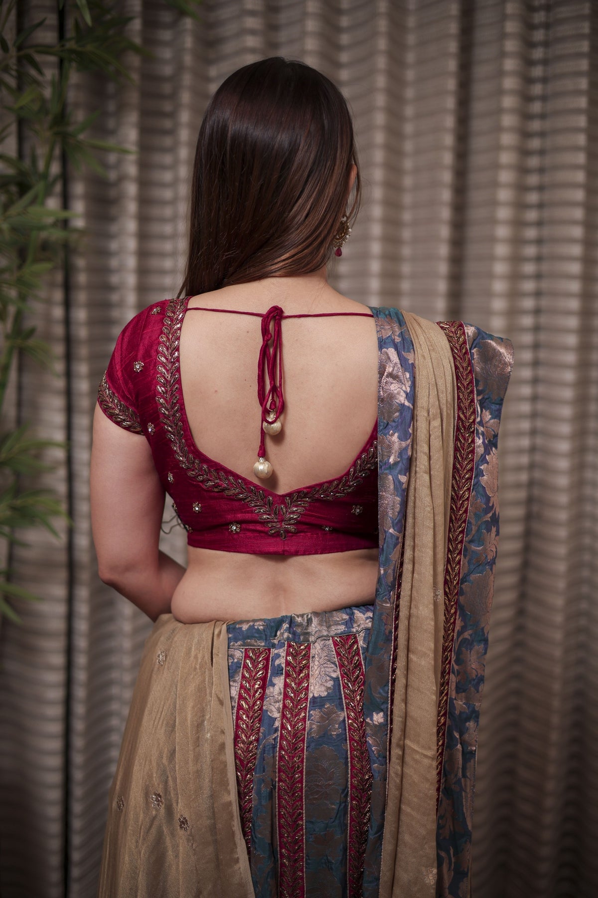Regal Blue & Gold Lehenga Ensemble
