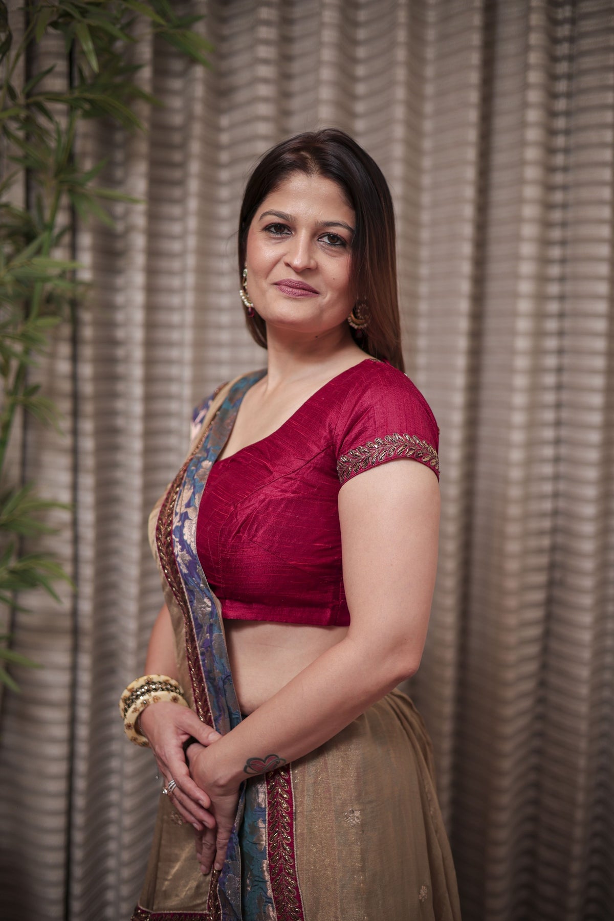 Regal Blue & Gold Lehenga Ensemble