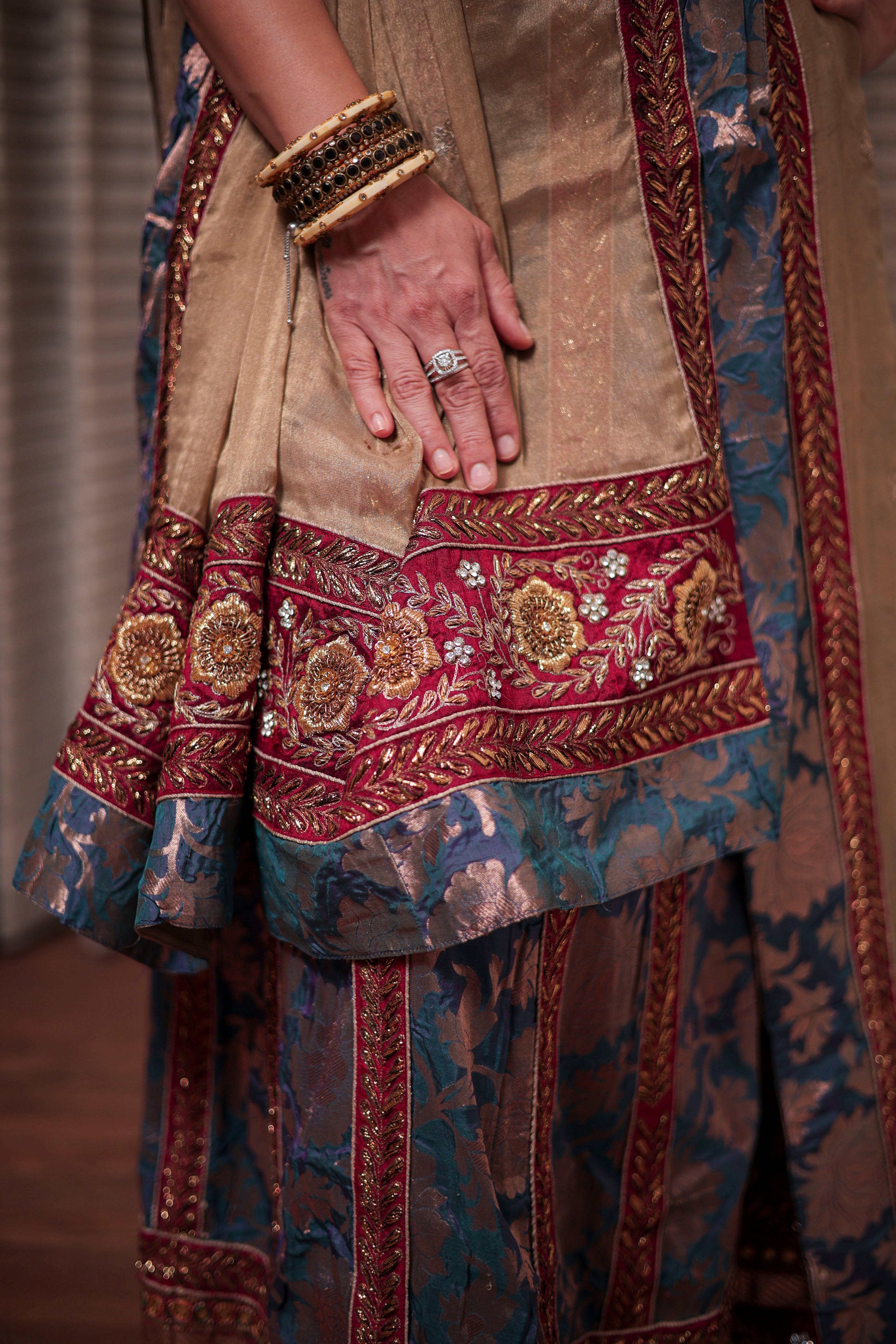 Regal Blue & Gold Lehenga Ensemble