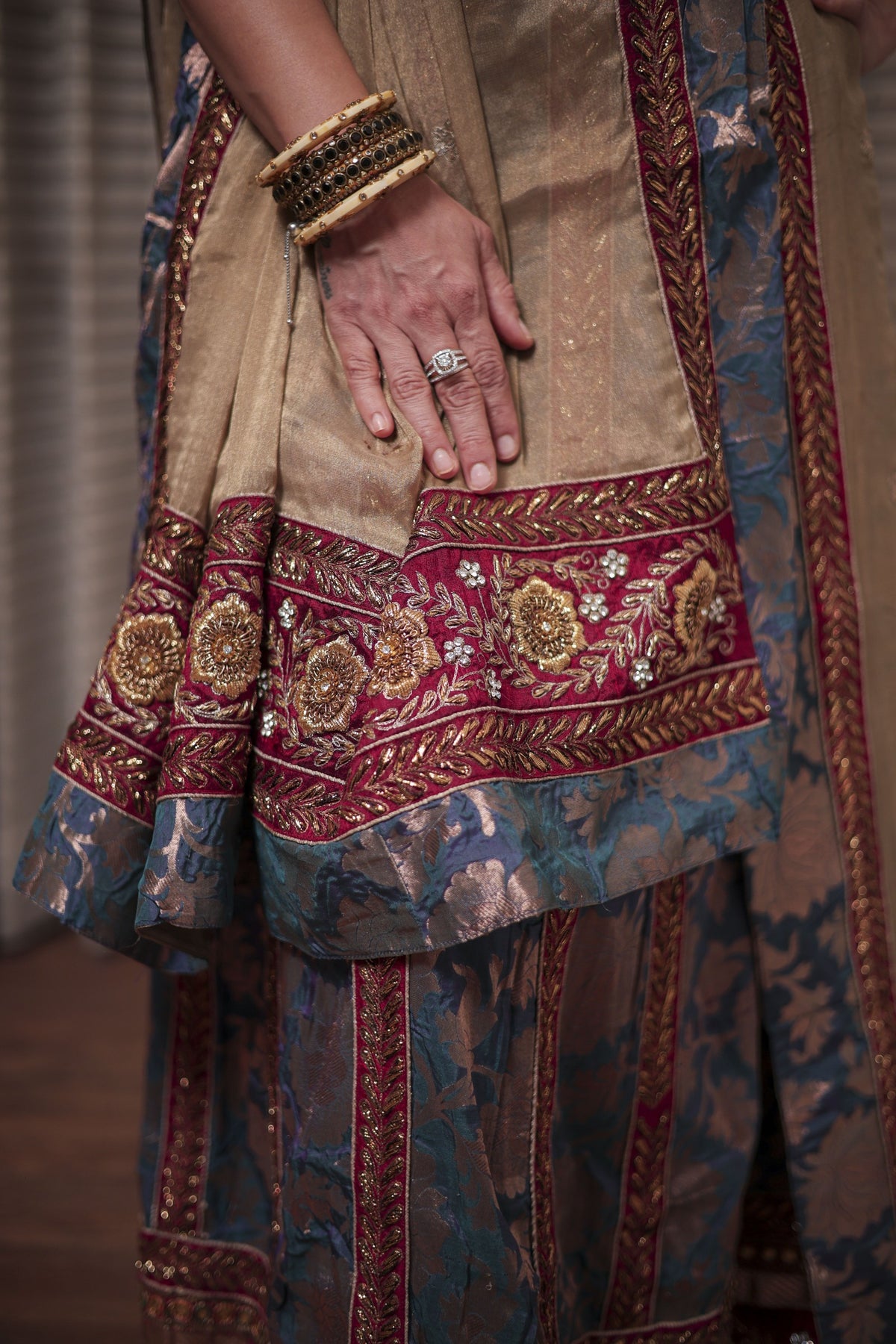 Regal Blue & Gold Lehenga Ensemble