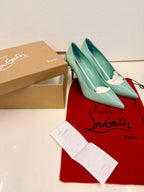 Kate 100 Patent Pumps Tiffany Blue Red Bottom