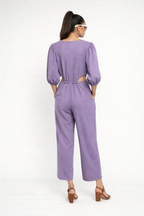 Lilac Cut-Out Jumpsuit with Ring Detail