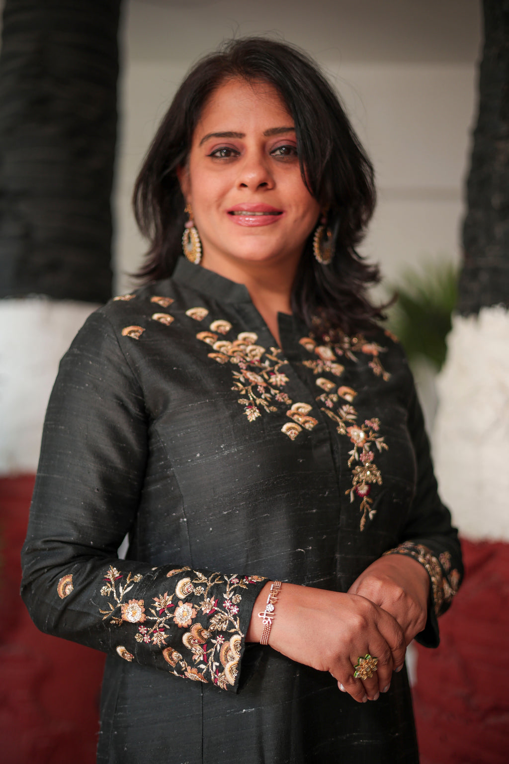 Classic Black Gold Accent Kurta Set