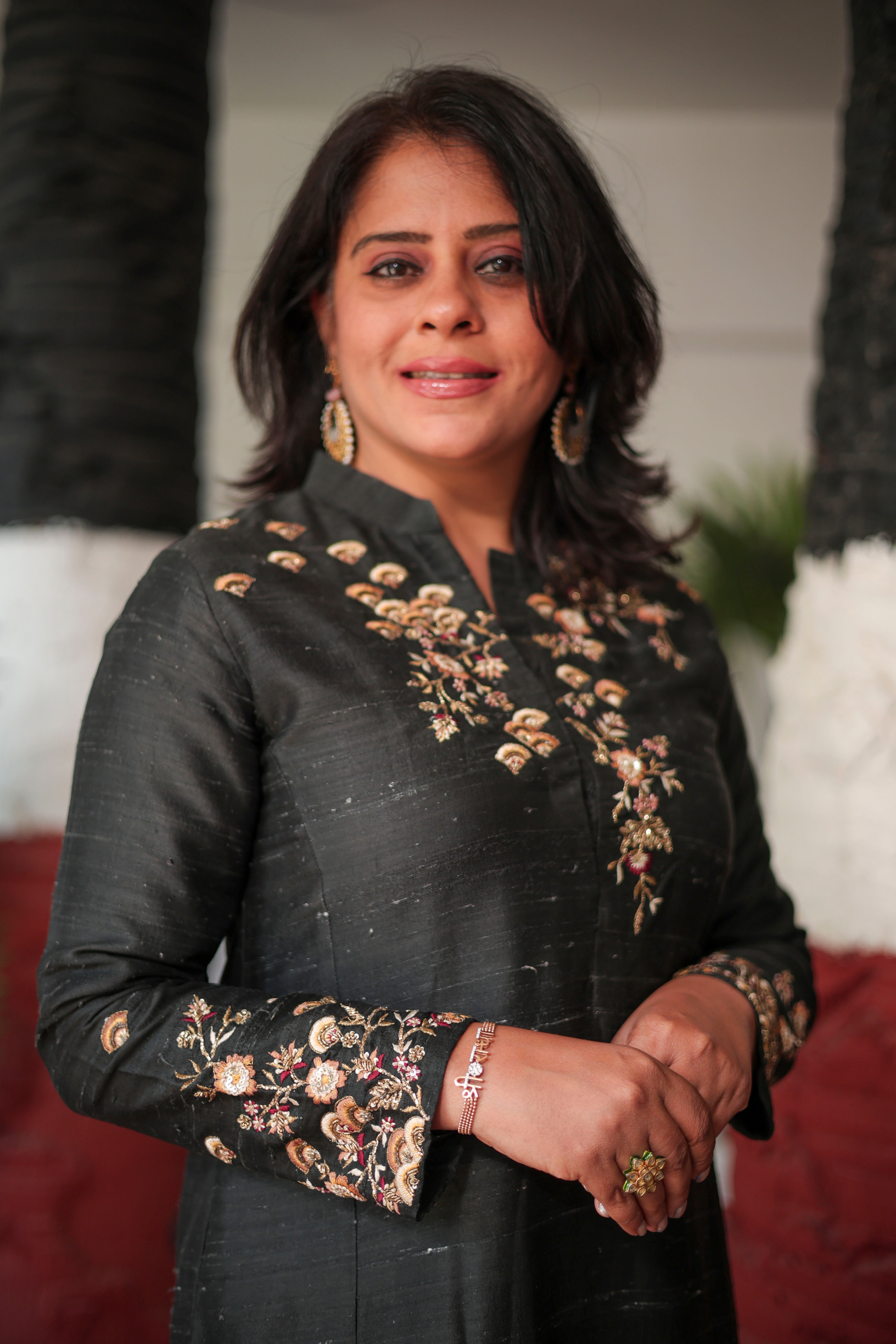 Classic Black Gold Accent Kurta Set
