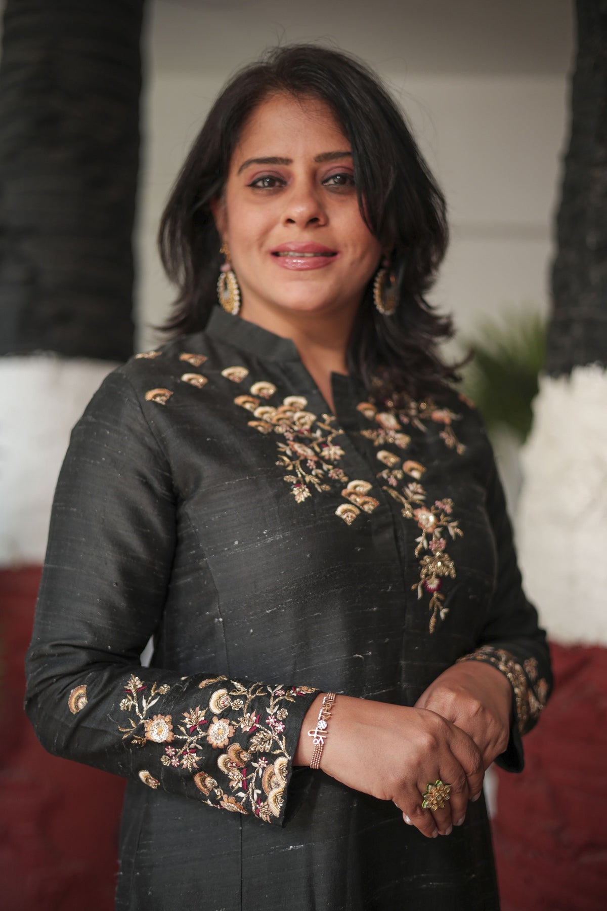 Classic Black Gold Accent Kurta Set