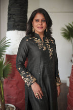 Classic Black Gold Accent Kurta Set