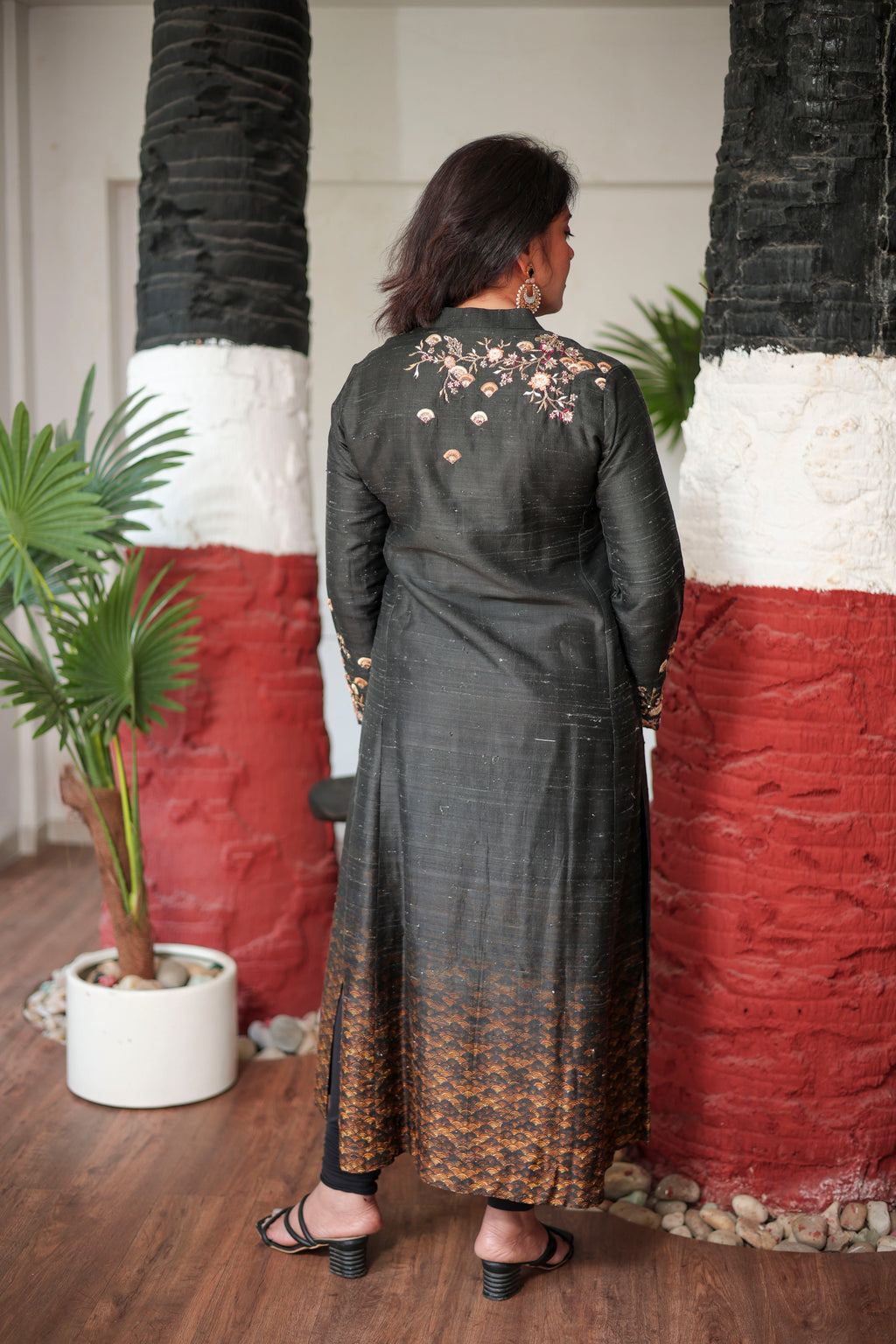 Classic Black Gold Accent Kurta Set