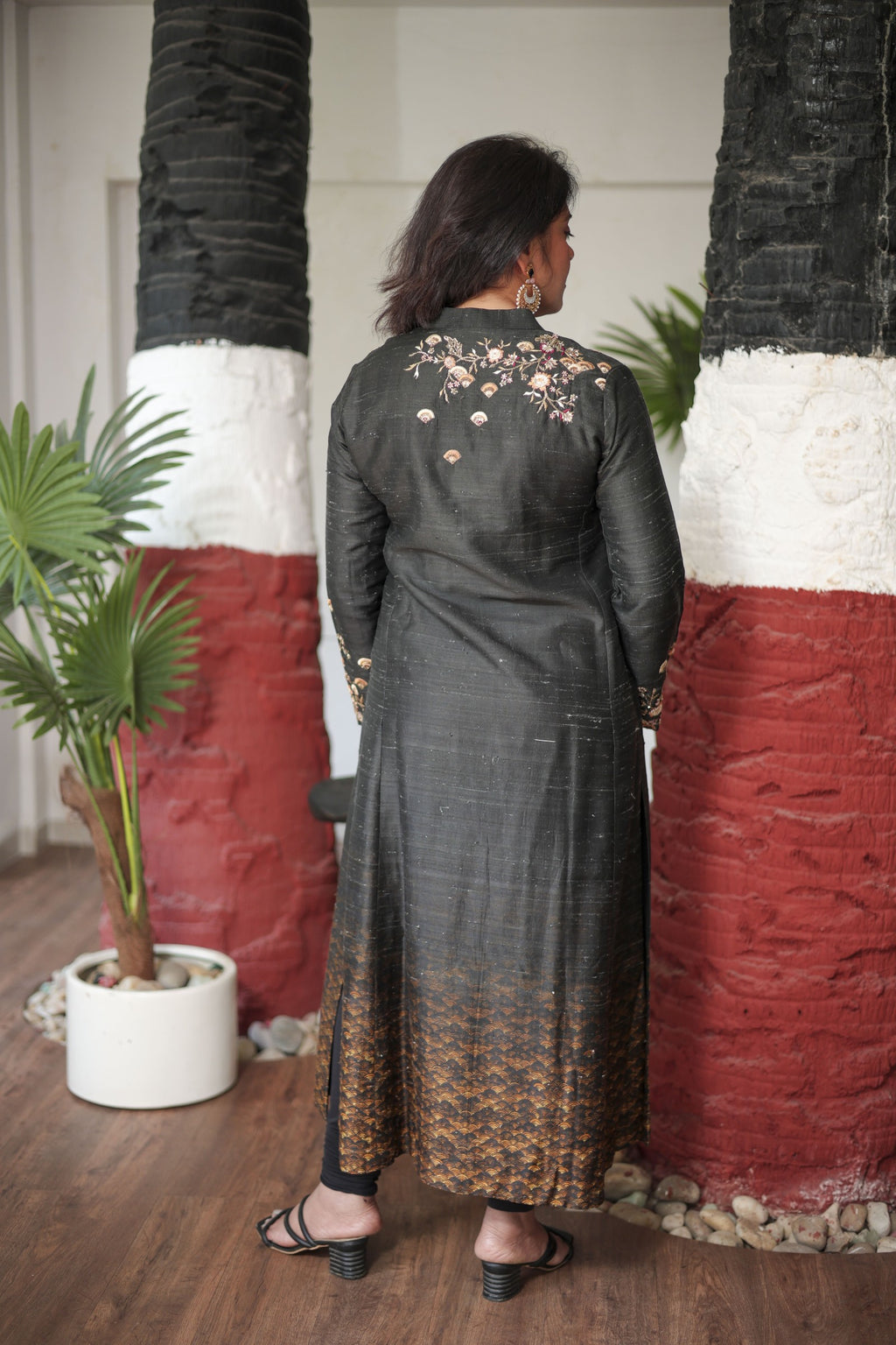 Classic Black Gold Accent Kurta Set