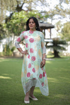 Pastel Garden Flow Midi Dress