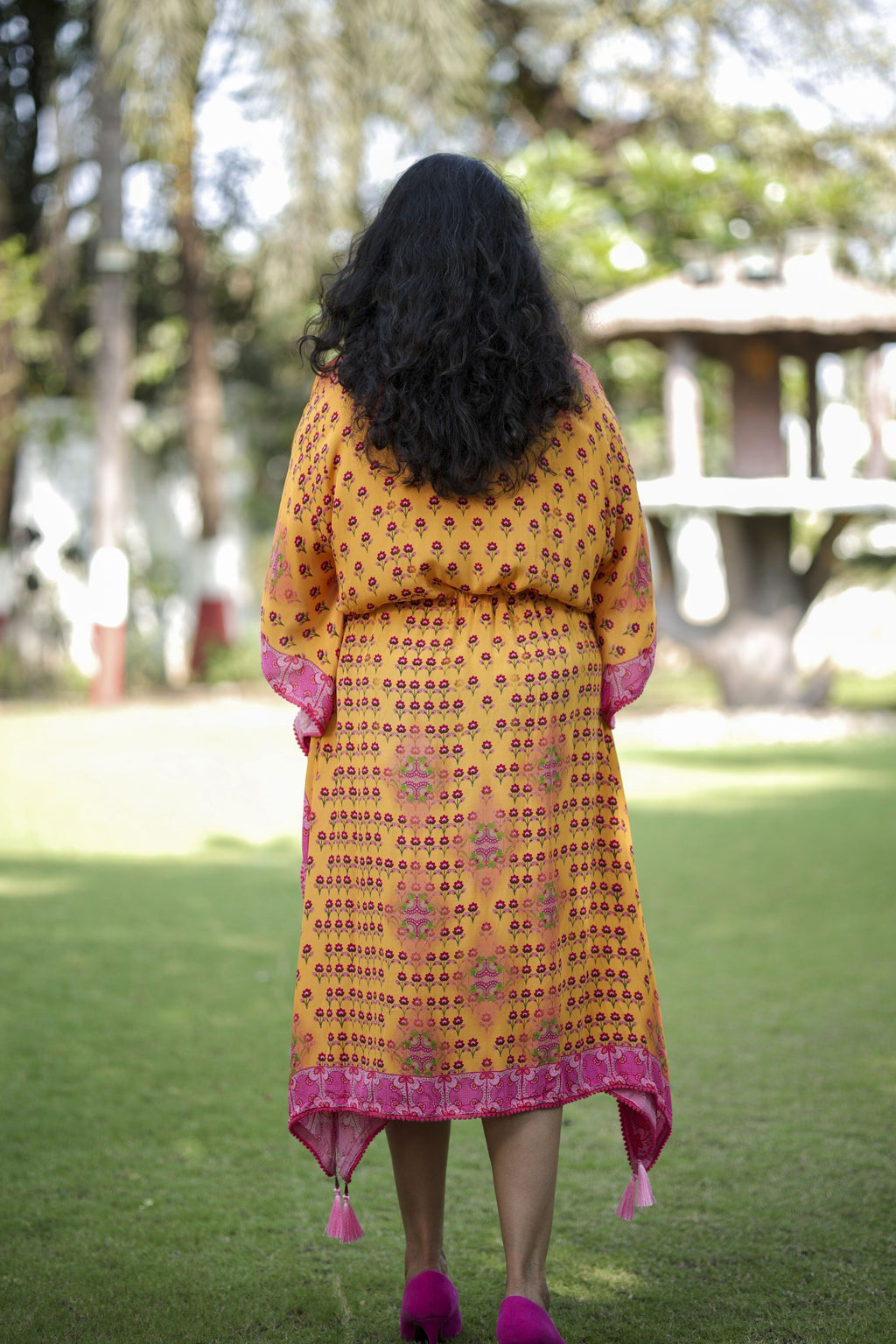 Tropical Charm Tie-Up Kaftan