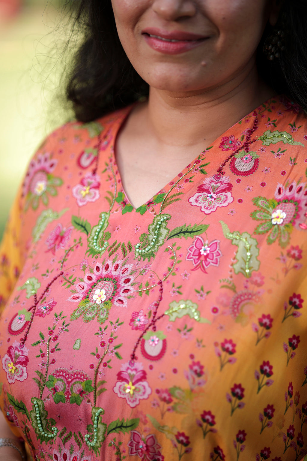 Tropical Charm Tie-Up Kaftan