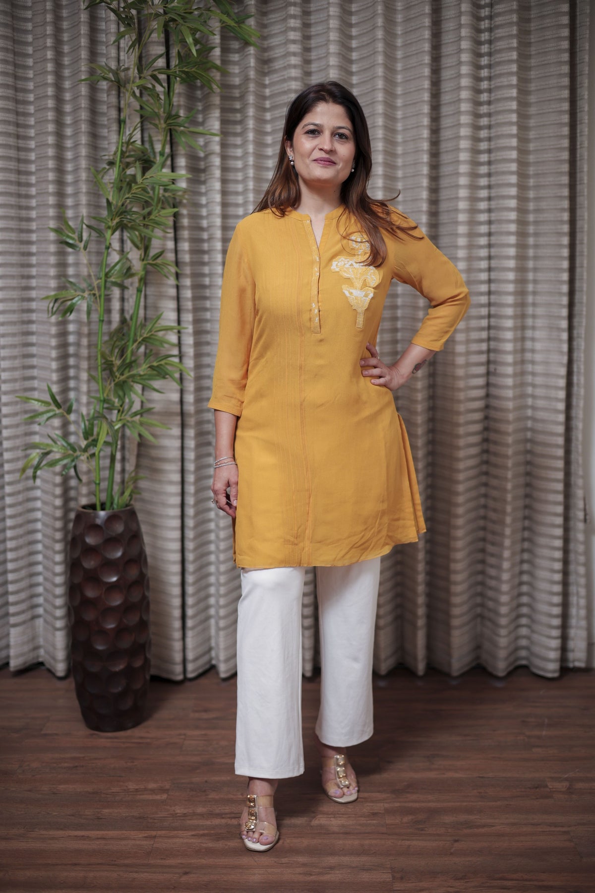 Sunshine Yellow Embroidered Kurti