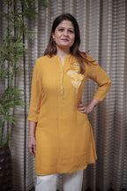 Sunshine Yellow Embroidered Kurti