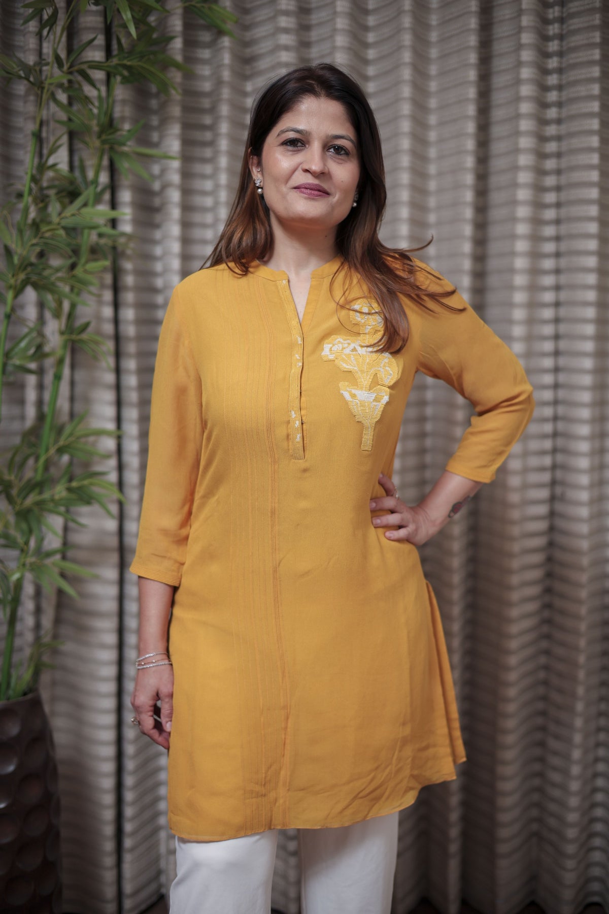 Sunshine Yellow Embroidered Kurti