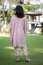 Blush Pink Embroidered Kaftan Set