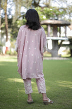 Blush Pink Embroidered Kaftan Set