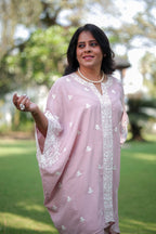 Blush Pink Embroidered Kaftan Set