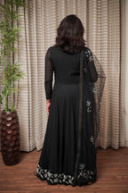 Midnight Black Swarovski Embellished Anarkali
