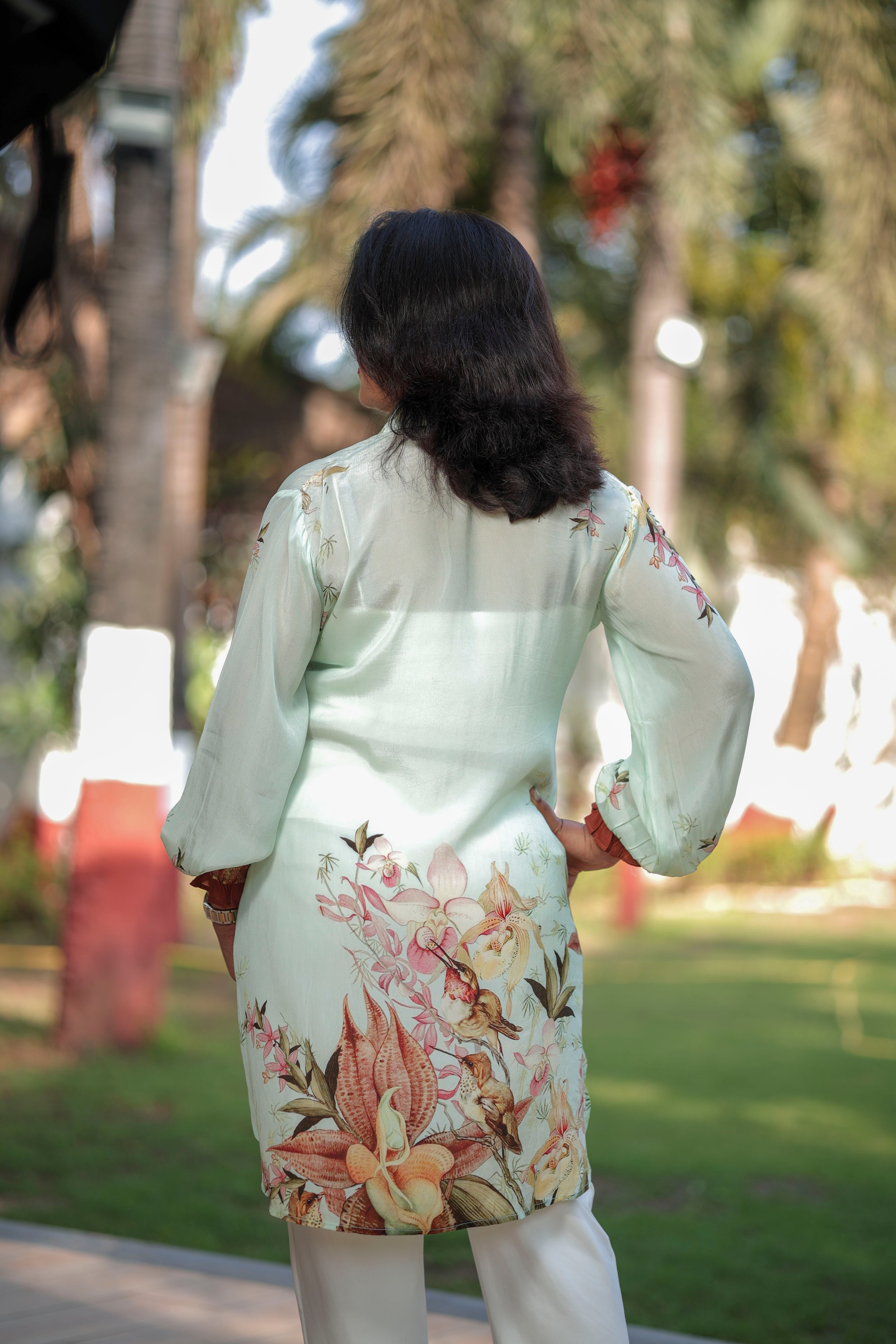 Pastel Garden Flow Tunic Top
