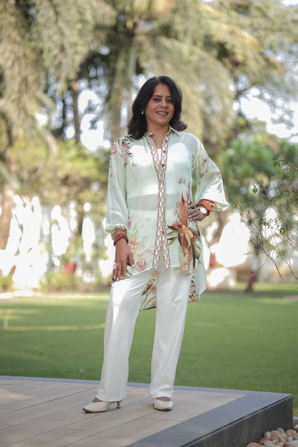 Pastel Garden Flow Tunic Top