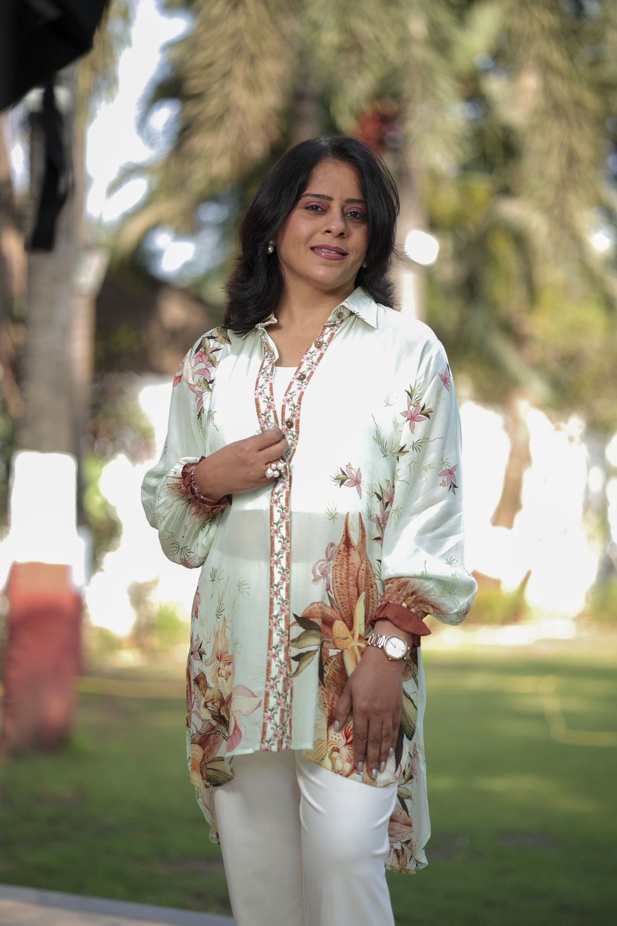 Pastel Garden Flow Tunic Top