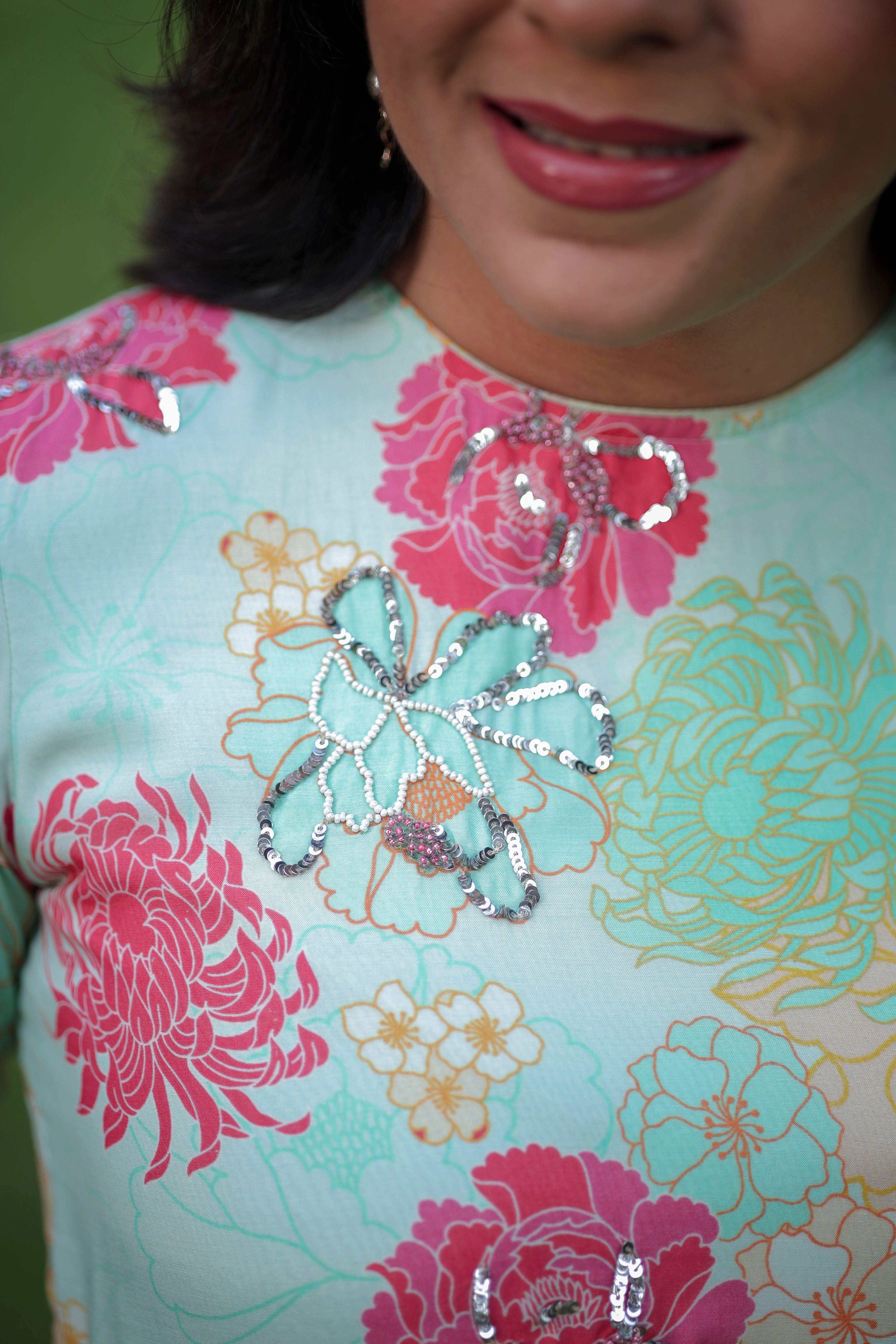 Pastel Garden Flow Midi Dress