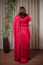 Elegant Red Ready-to-Wear Saree