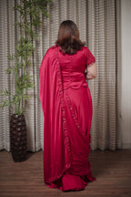 Elegant Red Ready-to-Wear Saree