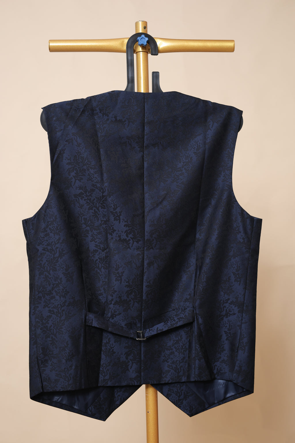 Men’s Navy Blue Floral Jacquard Waistcoat