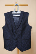 Men’s Navy Blue Floral Jacquard Waistcoat