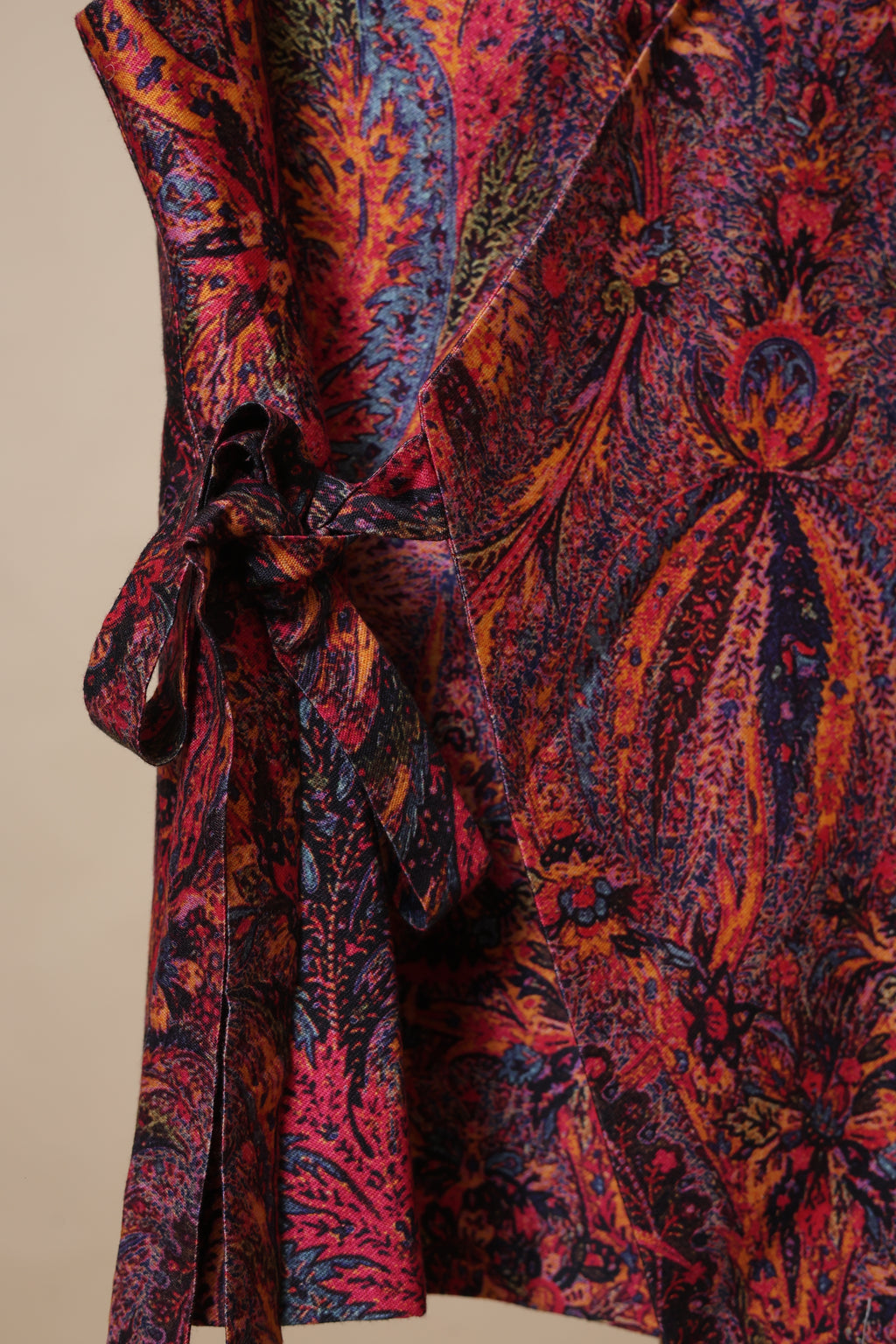Men’s Multicolor Printed Waistcoat with Side Tie