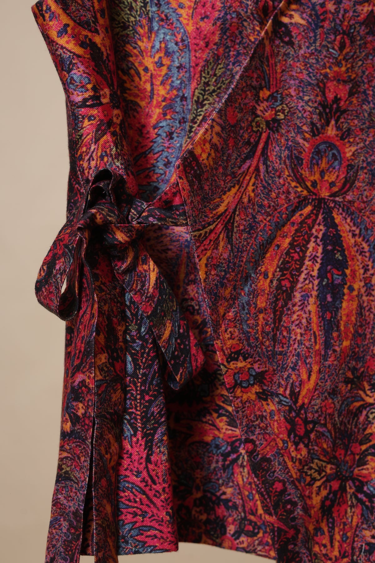 Men’s Multicolor Printed Waistcoat with Side Tie