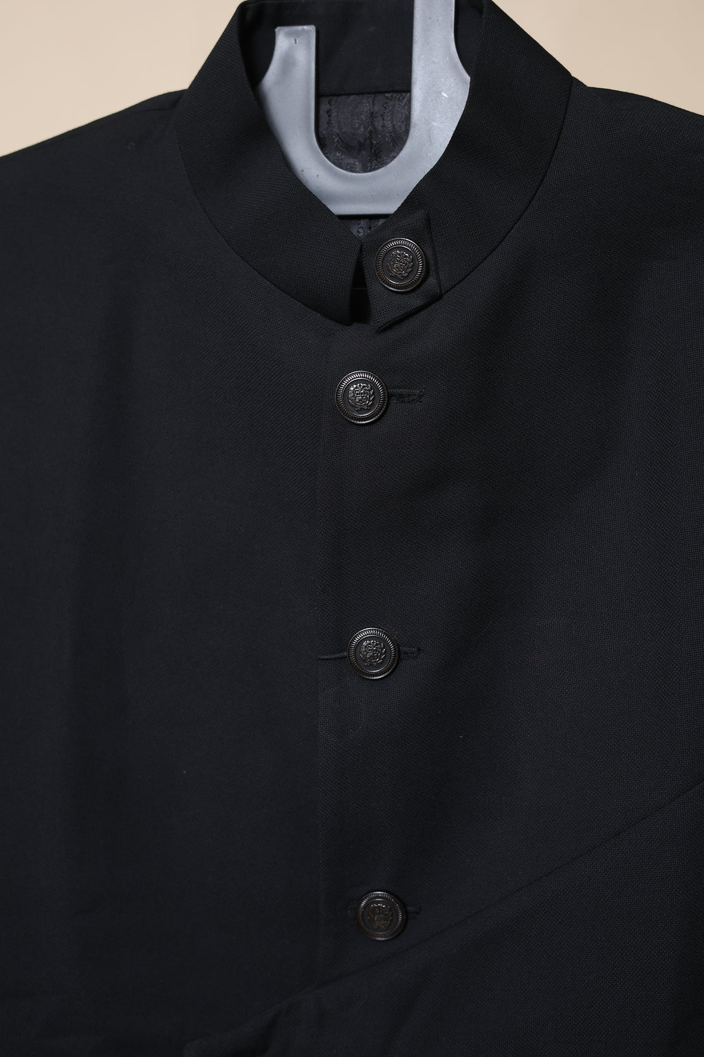 Men’s Black Bandhgala Jacket with Mandarin Collar