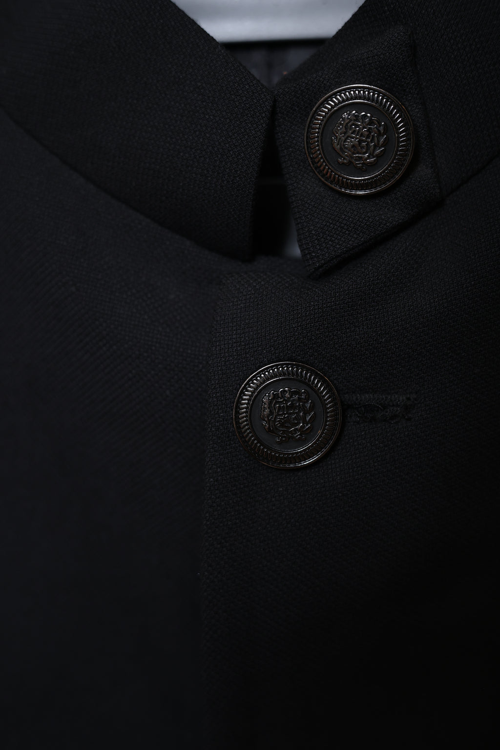 Men’s Black Bandhgala Jacket with Mandarin Collar
