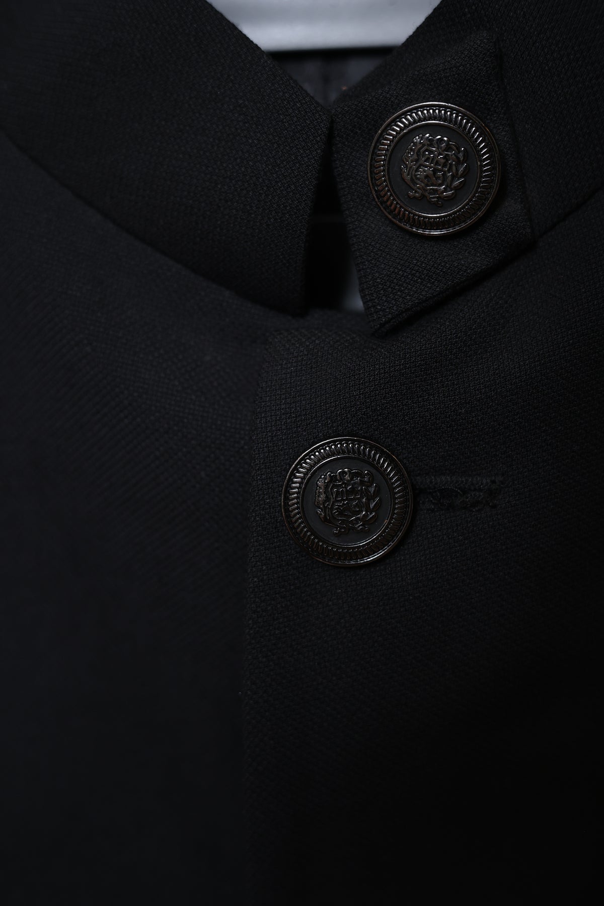 Men’s Black Bandhgala Jacket with Mandarin Collar