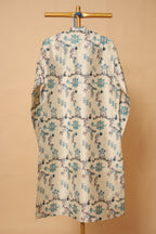 Men’s Beige Floral Printed Straight Kurta