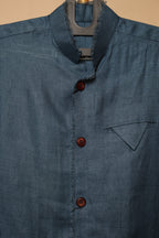 Men’s Slate Blue Designer Bandhgala Jacket