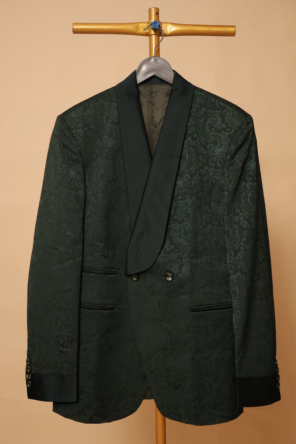 Men’s Forest Green Floral Jacquard Blazer