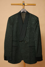 Men’s Forest Green Floral Jacquard Blazer