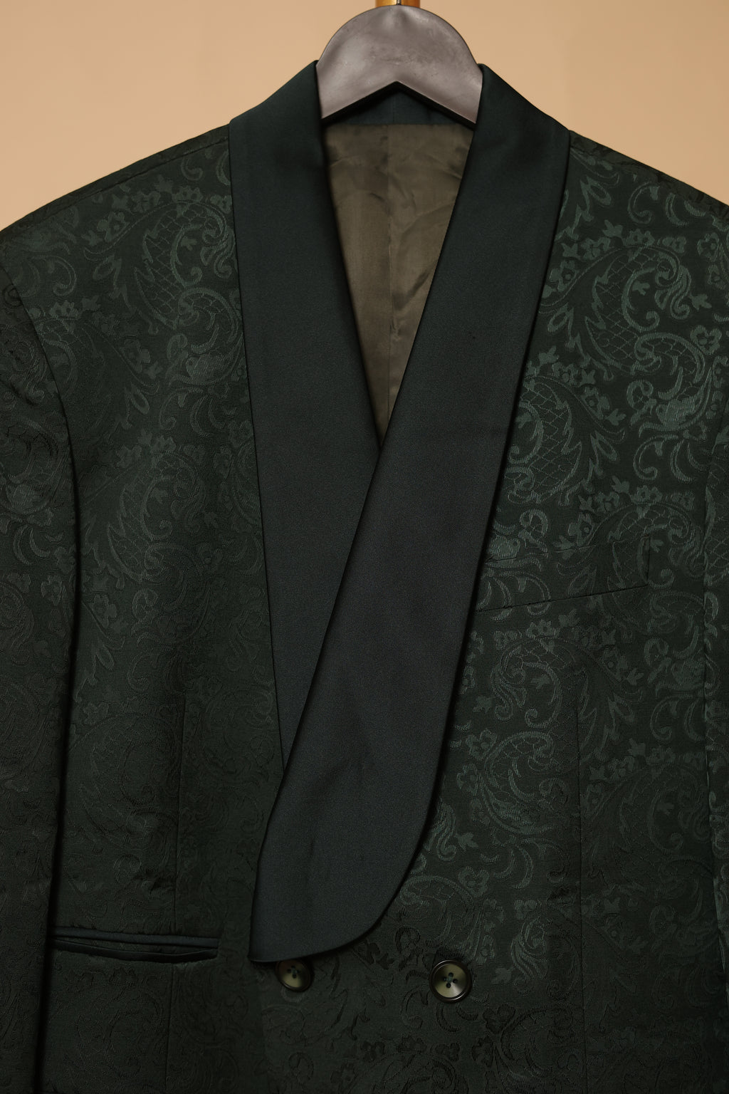 Men’s Forest Green Floral Jacquard Blazer