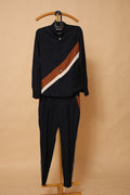 Men’s Navy Blue Striped Detail Co-Ord Set