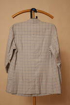 Men’s Beige Checked Ethnic Co-Ord Set