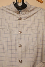 Men’s Beige Checked Ethnic Co-Ord Set