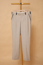 Men’s Beige Checked Ethnic Co-Ord Set